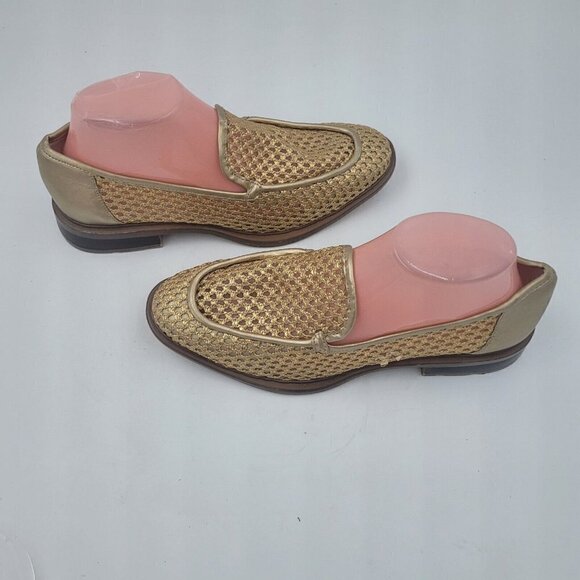 NEW Franco Sarto Eda 2 Slip On Loafer in Gold Fabric Women's Shoe Size 8.5 - Picture 3 of 11